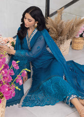Azure Embroidered Chiffon Unstitched 3 Piece Suit - 23